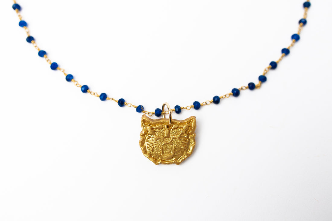 Blue Jade Chain with Wildcat