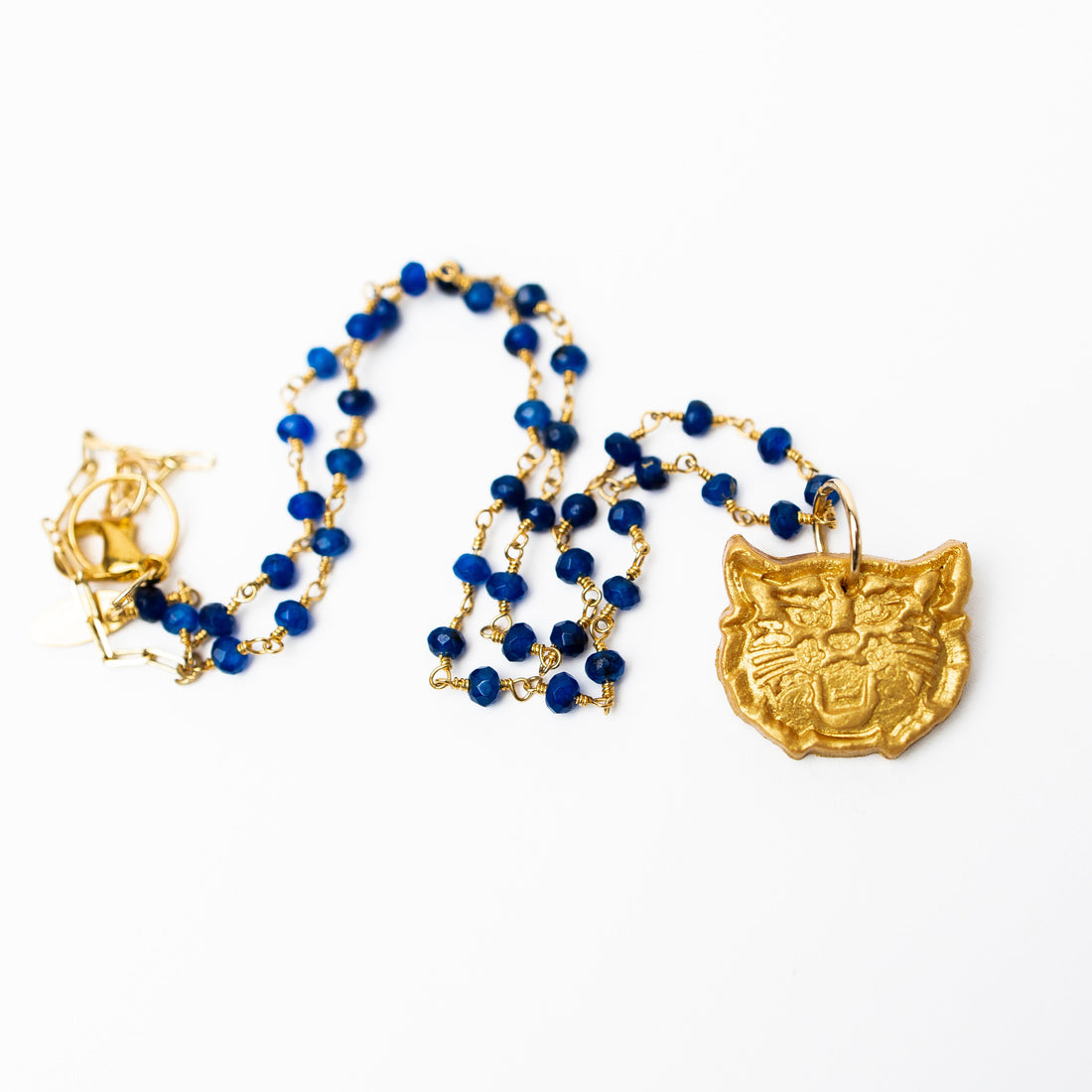 Blue Jade Chain with Wildcat