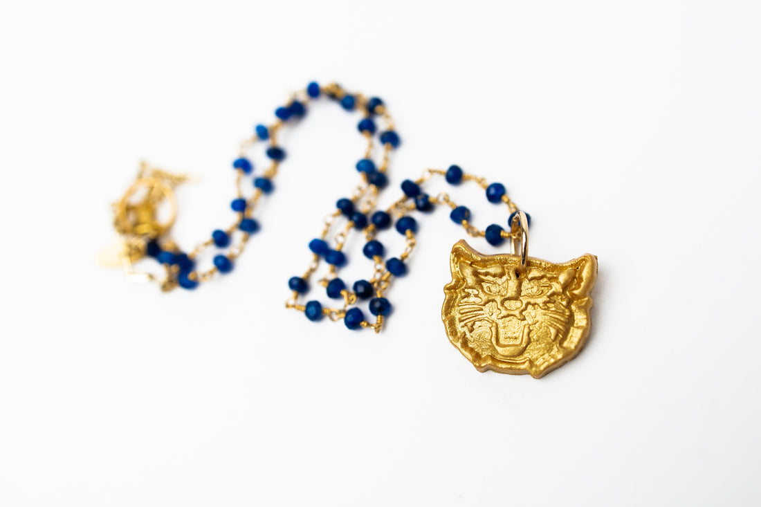 Blue Jade Chain with Wildcat