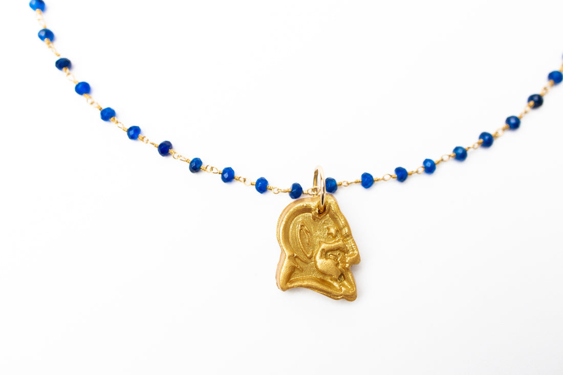 Blue Jade Chain with Blue Devil