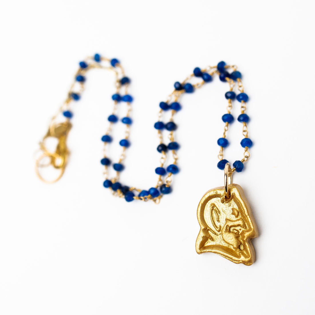 Blue Jade Chain with Blue Devil