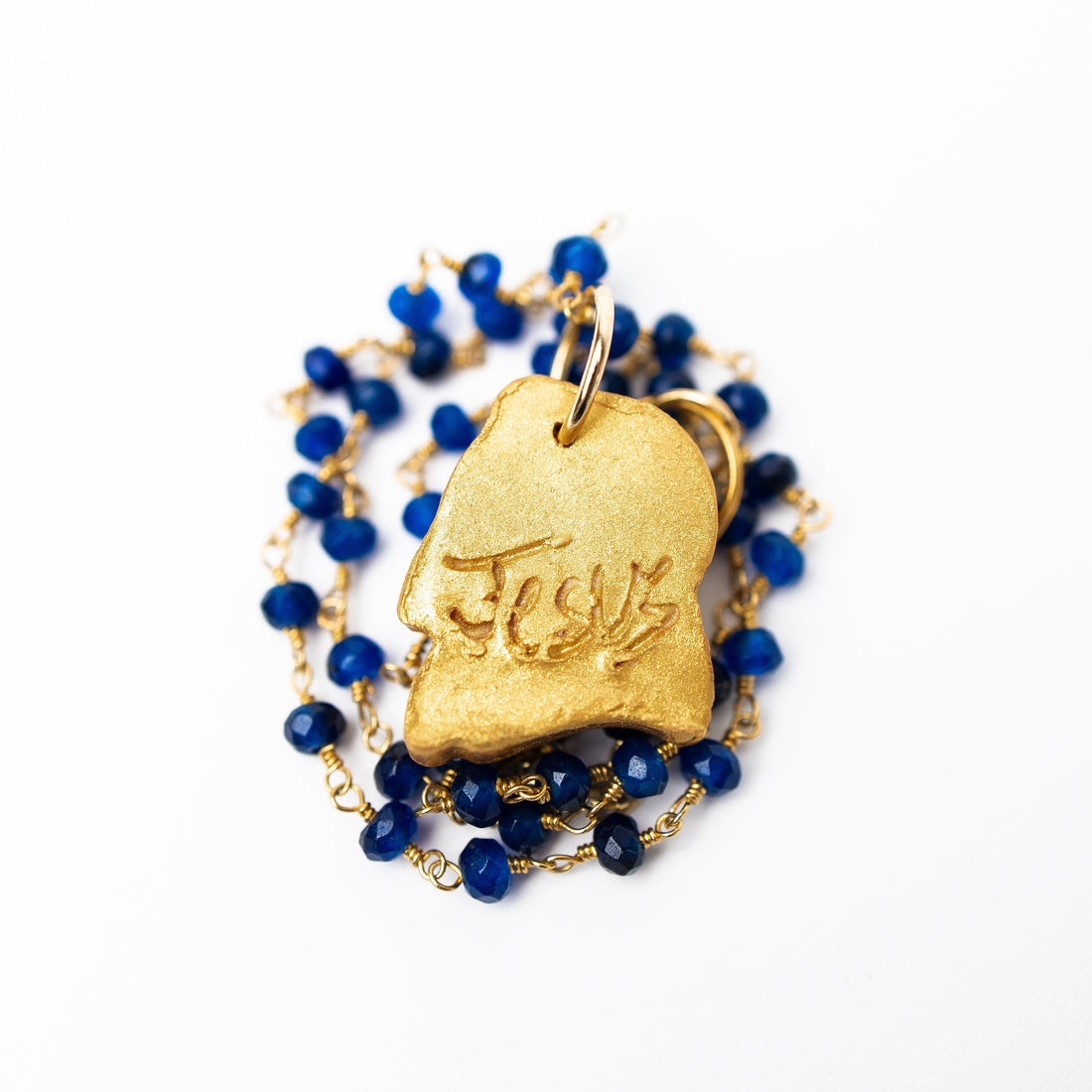 Blue Jade Chain with Blue Devil