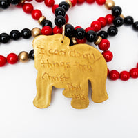 Black and Red Jade Double with Bulldog Medallion