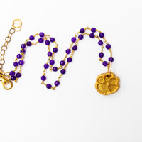 Purple Jade Chain with Tiny Paw