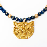 Blue Gold Leafed Jade with Wildcat