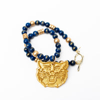 Blue Gold Leafed Jade with Wildcat