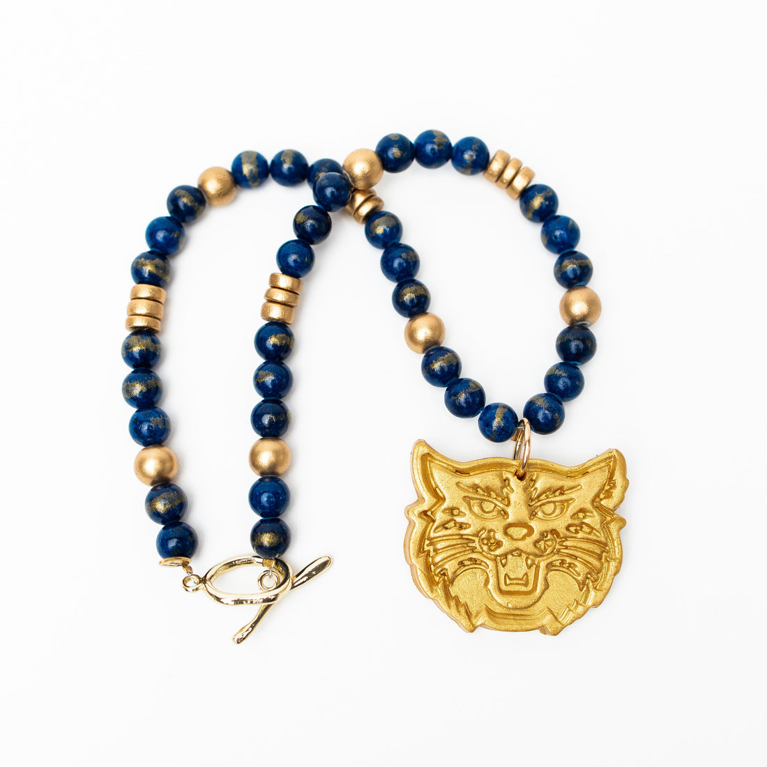 Blue Gold Leafed Jade with Wildcat