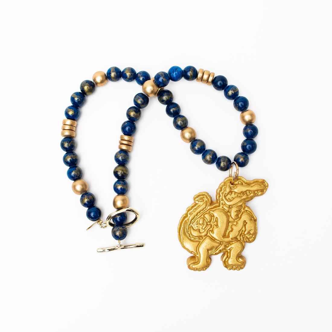 Blue Gold Leafed Jade with Gator