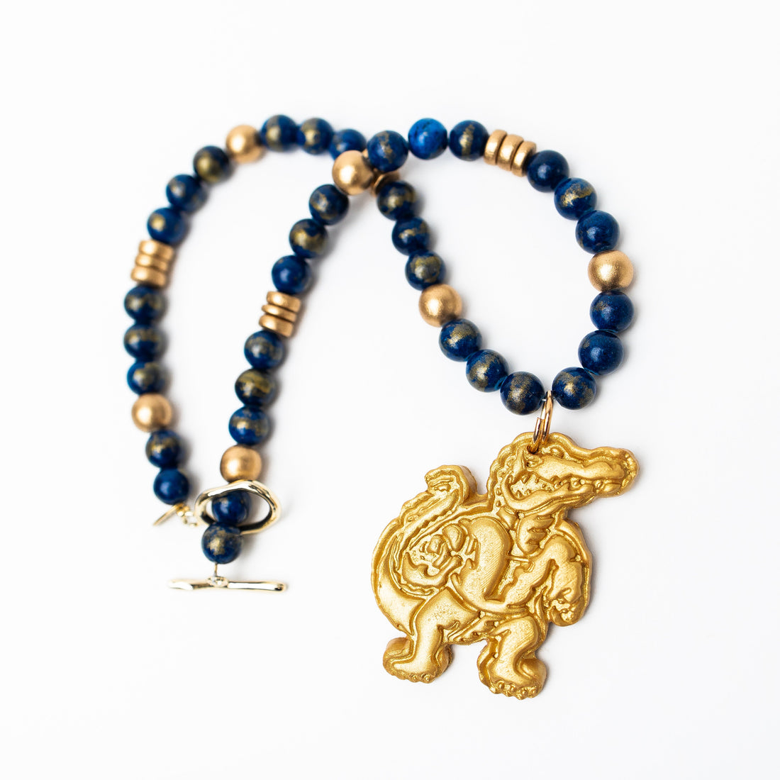 Blue Gold Leafed Jade with Gator