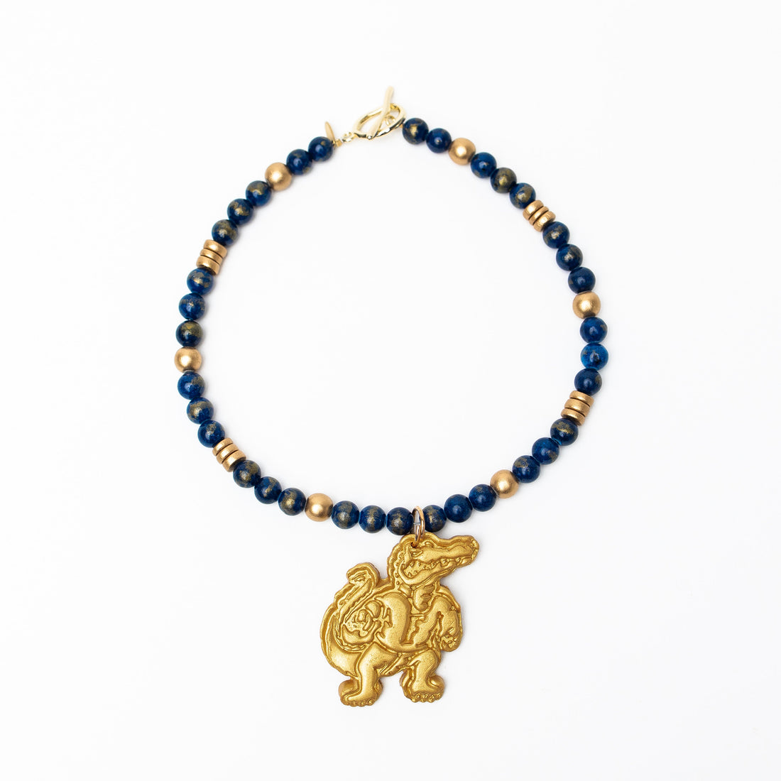 Blue Gold Leafed Jade with Gator