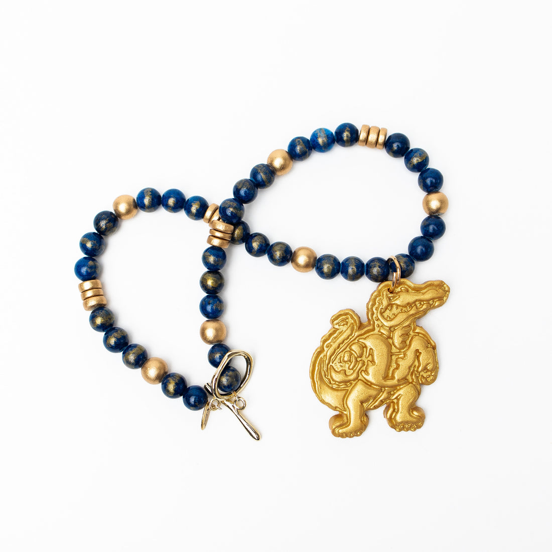 Blue Gold Leafed Jade with Gator