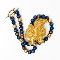 Blue Gold Leafed Jade with Gator