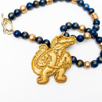 Blue Gold Leafed Jade with Gator