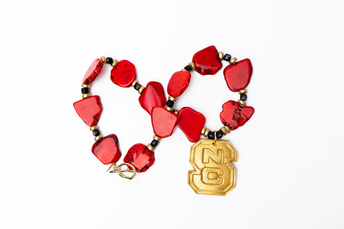 Red Nuggets with Black Jade and NC Medallion