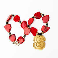 Red Nuggets with Black Jade and NC Medallion