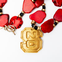 Red Nuggets with Black Jade and NC Medallion