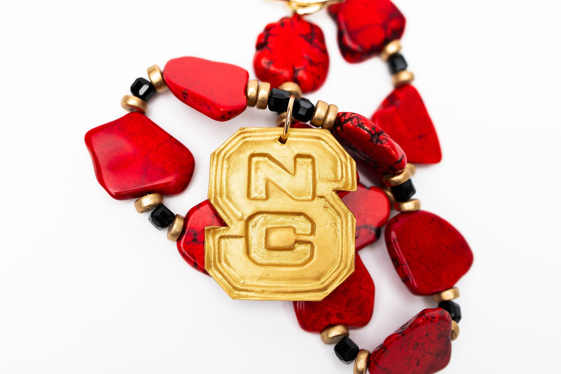 Red Nuggets with Black Jade and NC Medallion