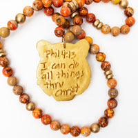 Orange Sea Jasper Double with Tiger