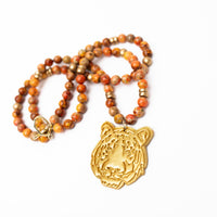 Orange Sea Jasper Double with Tiger
