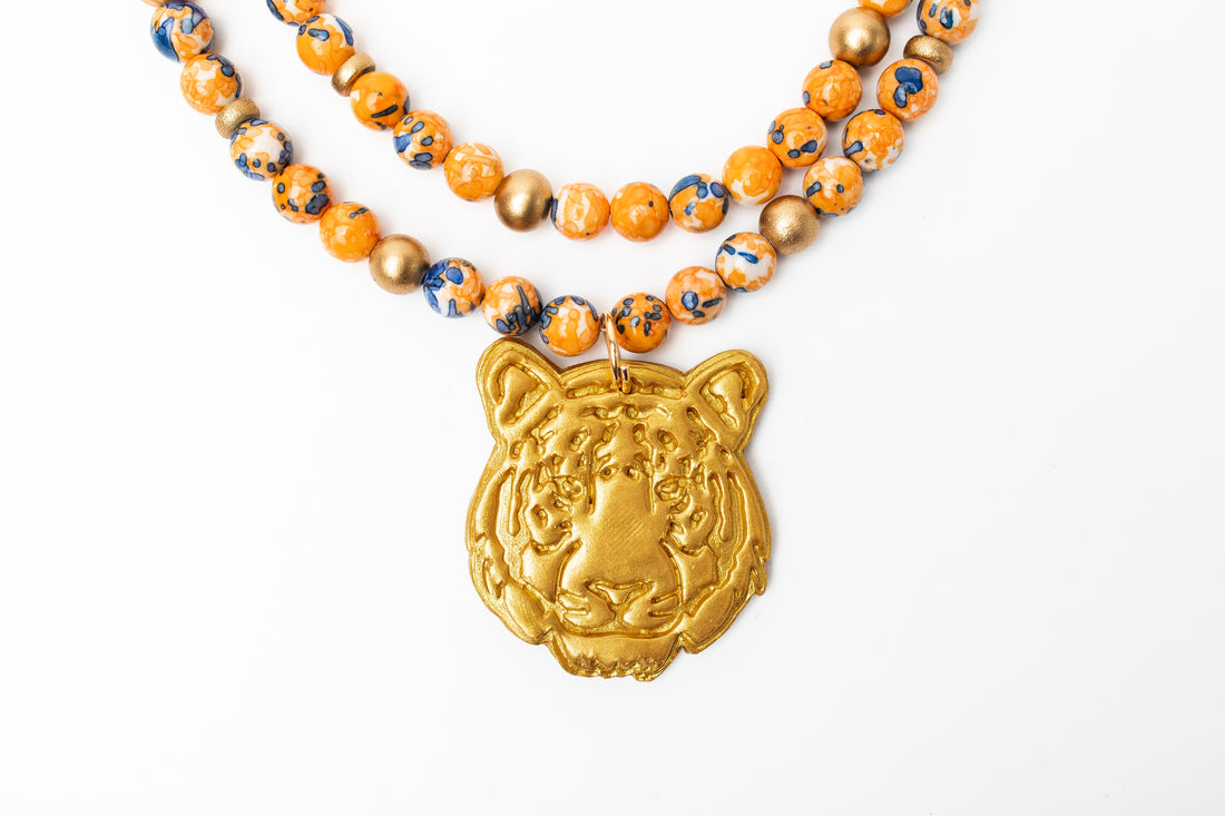 Orange and Blue double Rainflower Jasper with Tiger
