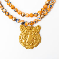 Orange and Blue double Rainflower Jasper with Tiger