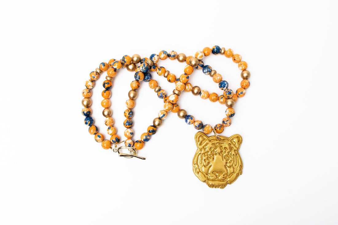Orange and Blue double Rainflower Jasper with Tiger