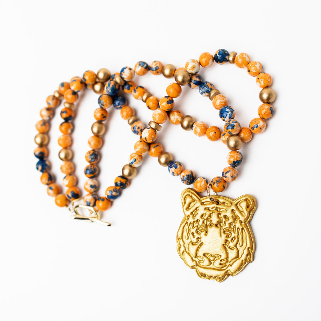 Orange and Blue double Rainflower Jasper with Tiger