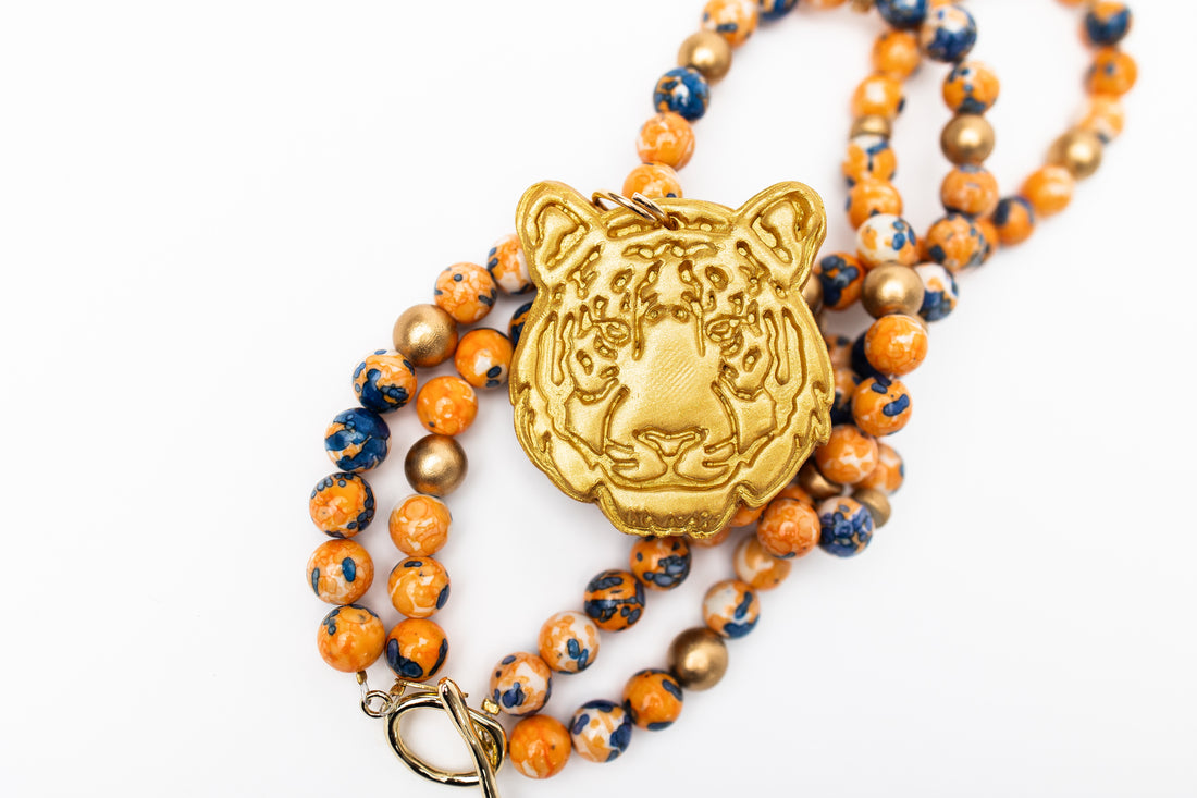 Orange and Blue double Rainflower Jasper with Tiger