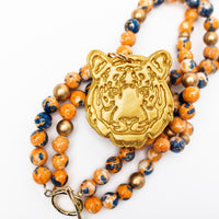 Orange and Blue double Rainflower Jasper with Tiger