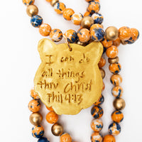 Orange and Blue double Rainflower Jasper with Tiger