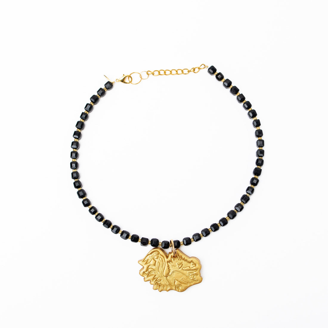 Adjustable Black Jade Nuggets with Gamecock