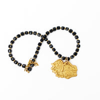 Adjustable Black Jade Nuggets with Gamecock