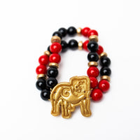 Red and Black Double Jade with Bulldog