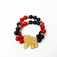 Red and Black Double Jade with Bulldog