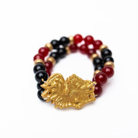 Garnet and Black Double Jade with Gamecock