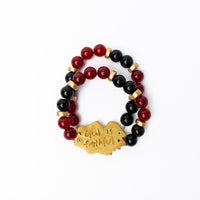 Garnet and Black Double Jade with Gamecock