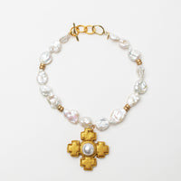 16-18" Baroque Pearls with Becky Pearl Cross