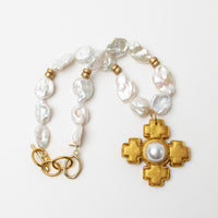 16-18" Baroque Pearls with Becky Pearl Cross