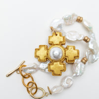 16-18" Baroque Pearls with Becky Pearl Cross
