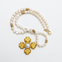 34" Fresh Water Pearls with Becky Pearl Cross