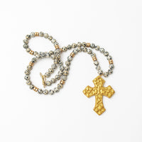 34" Dalmatian Jasper with Cami Cross