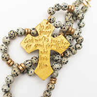 34" Dalmatian Jasper with Cami Cross