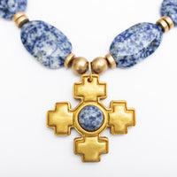 Blue Spot Jasper with Becky Gem Cross