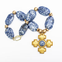 Blue Spot Jasper with Becky Gem Cross