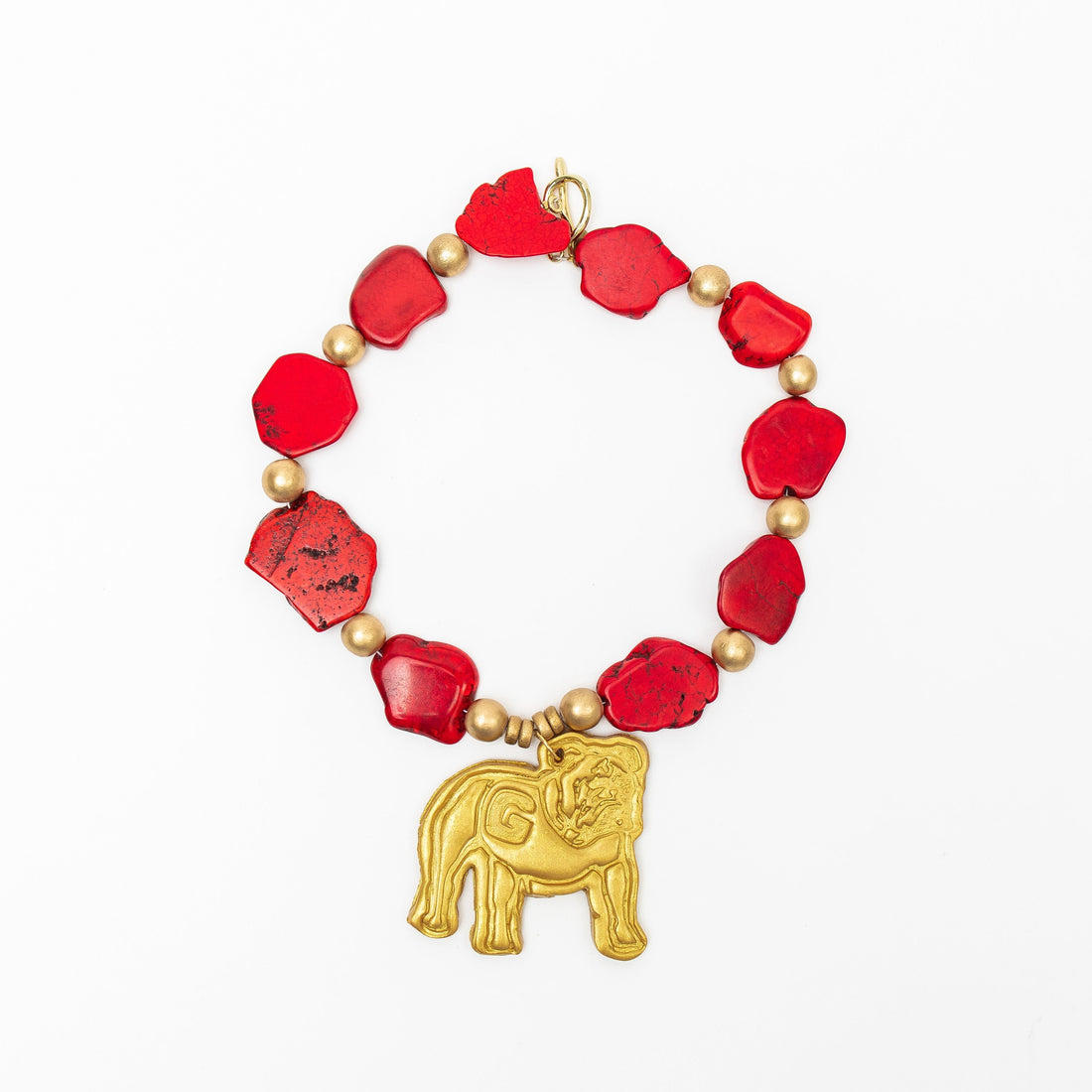 Red Nuggets with Bulldog Necklace