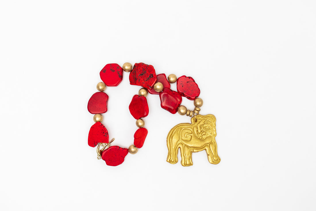 Red Nuggets with Bulldog Necklace