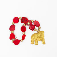 Red Nuggets with Bulldog Necklace