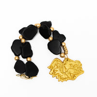 Black Nuggets with Gamecock Necklace