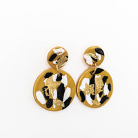 Marbled Gold, White & Black Dangles