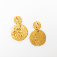 Marbled Gold, White & Black Dangles
